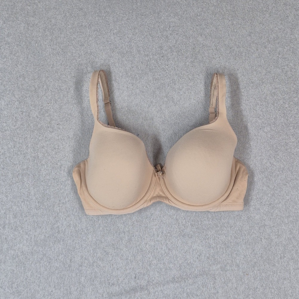 Victoria's Secret Women Bra 36DD Beige Lined Demi T Shirt Underwired Lace READ